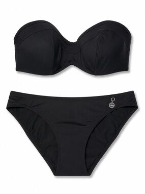 Panache Black Strapless Bandeau Bikini Set